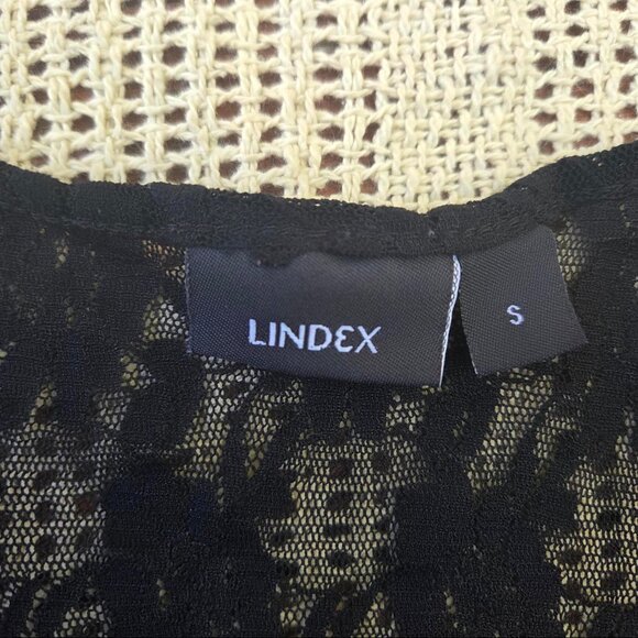 Black Mesh Lace Long Sleeve Top - Picture 2 of 3